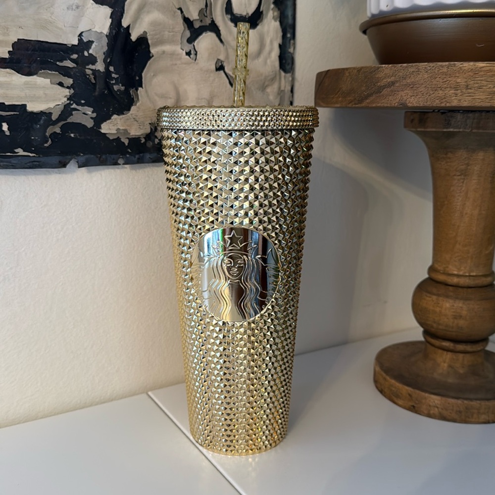 Starbucks Metallic Gold Studded Tumbler